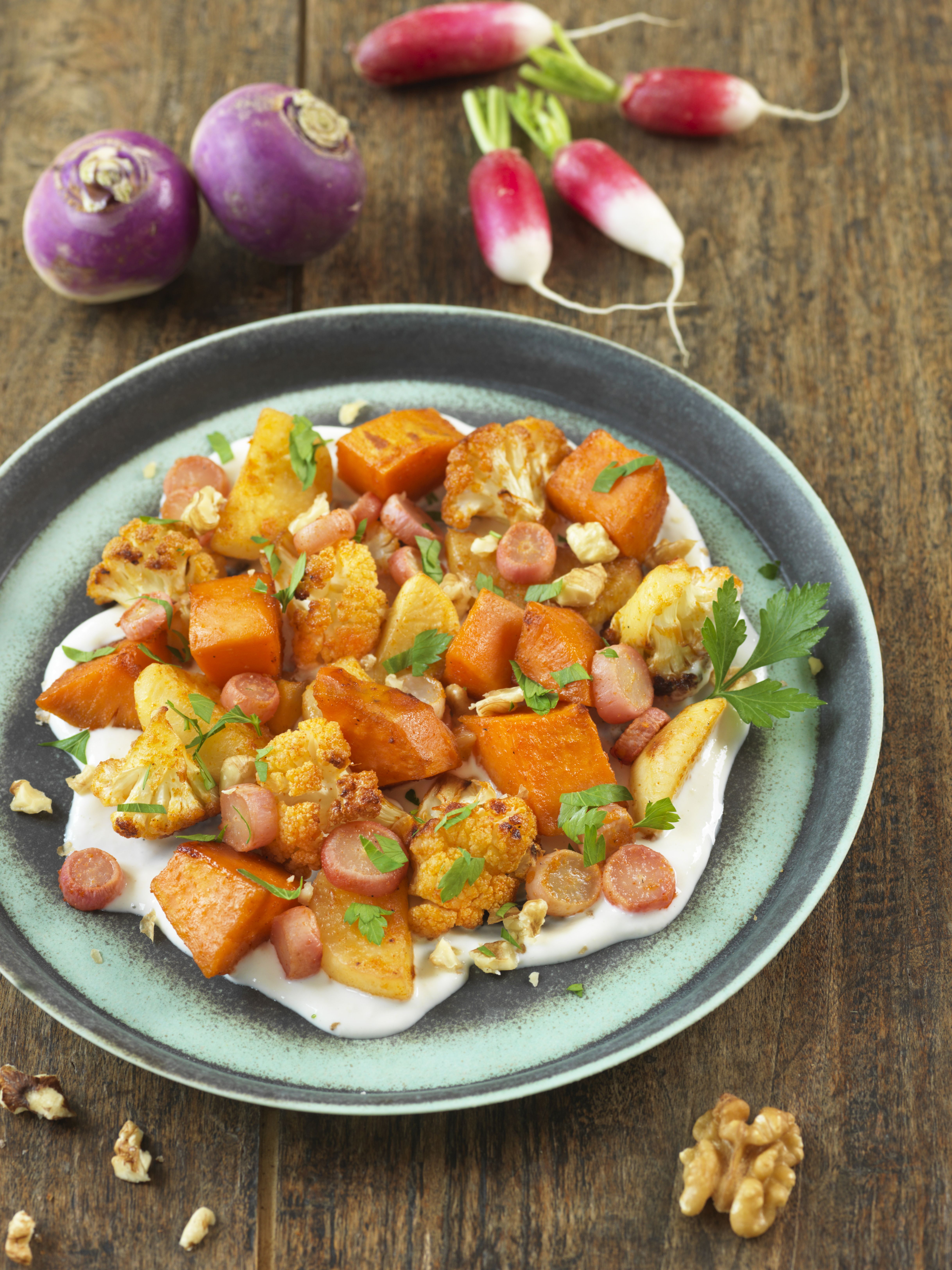 Légumes rôtis et sauce au tahini Légumes rôtis et sauce au tahini
